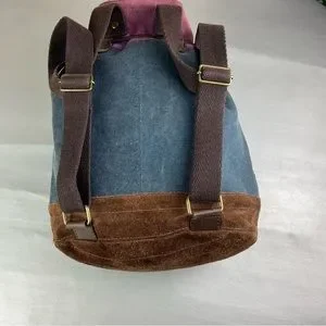 Lucky Brand Fillmore drawstring purple suede and denim canvas backpack Lucky Brand | Bags | Lucky Brand Fillmore Drawstring Purple  main image 3